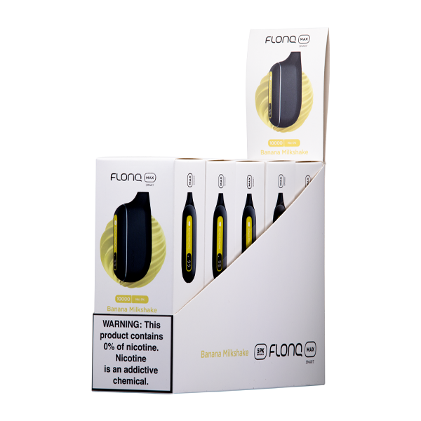Flonq Max Smart 5 Pack Banana Milkshake - Zero Nicotine for Wholesale