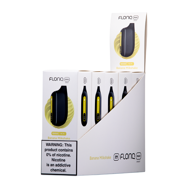 Flonq Max Smart 5 Pack Banana Milkshake - Zero Nicotine for Wholesale 