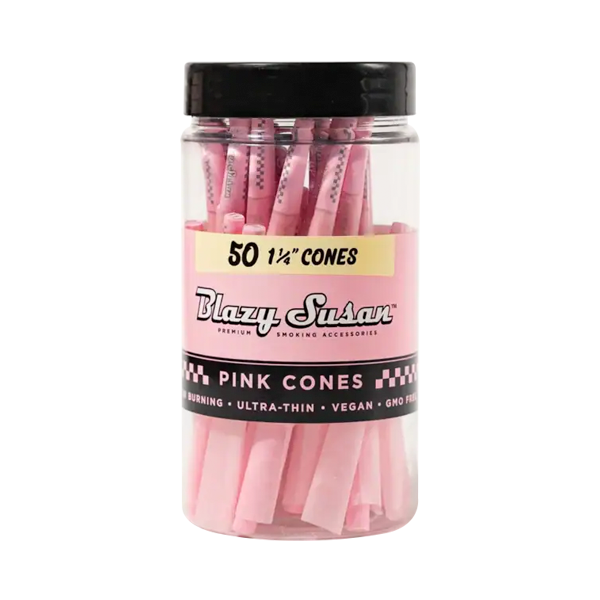 BLAZY SUSAN Pink Pre-Rolled Cones - 1 /1/4 Size 50ct Jar