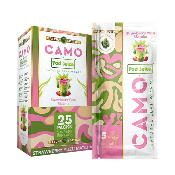 Strawberry Yuzu CAMO X POD JUICE Tea Wraps 25 Pack for Wholesale