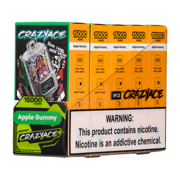 Apple Gummy CrazyAce B15000 5 Pack For Wholesale