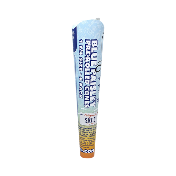 Blue Paisley Pre-Rolled Cones Dogg Lbs Rolling Papers- 1 1/4, Single Cone 6Pk for Wholesale