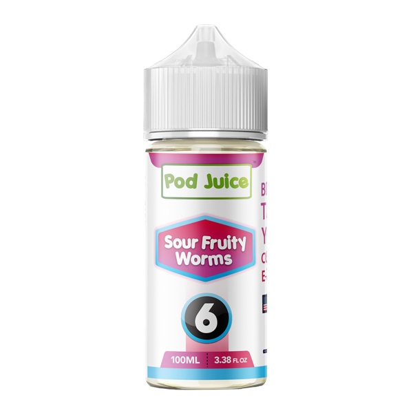Sour Fruity Worms Pod Juice Nixodine 100ml 6 for Wholesale
