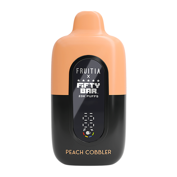 Peach Cobbler FRUITIA X Fifty Bar 20K Peach Cobbler FRUITIA X Fifty Bar 20K