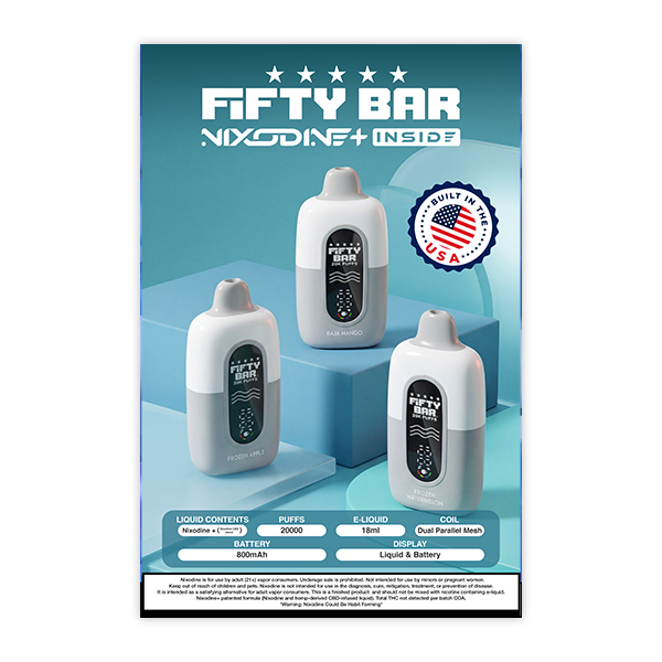 FIFTY BAR 20K Nixodine + CBD Poster 12"x 18"