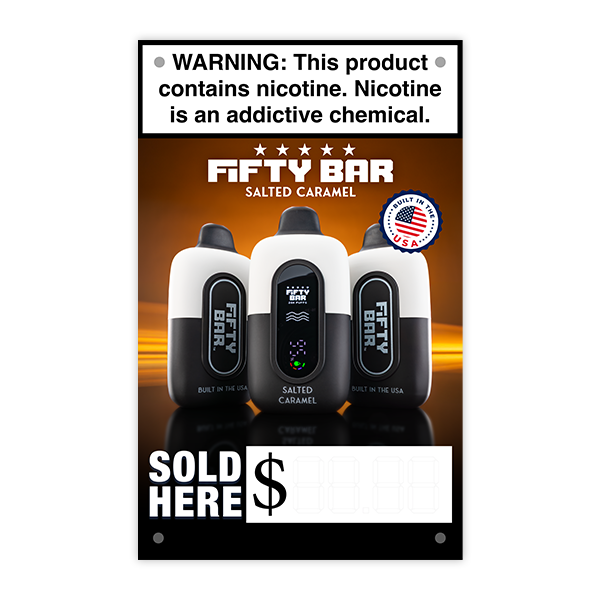 FIFTY BAR 20K Salted Caramel Vinyl Banner