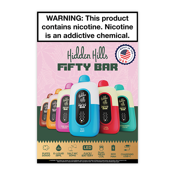 Hidden Hills X Fifty Bar 20K Poster