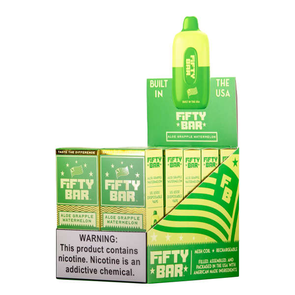 Aloe Grapple Watermelon Fifty Bar Vape 10-Pack Wholesale