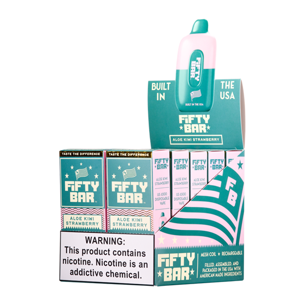 Aloe Kiwi Strawberry Fifty Bar Vape 10-Pack for Wholesale