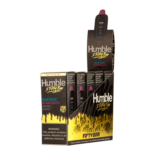 Blue Razz Bubble Gum HUMBLE X Fifty Bar 20K Vapes for Wholesale