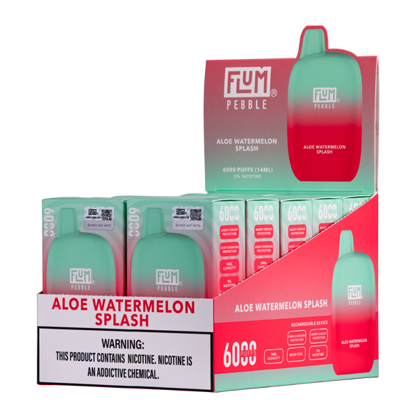 Aloe Watermelon Flum Pebble Disposable Vape 10-Pack for Wholesale