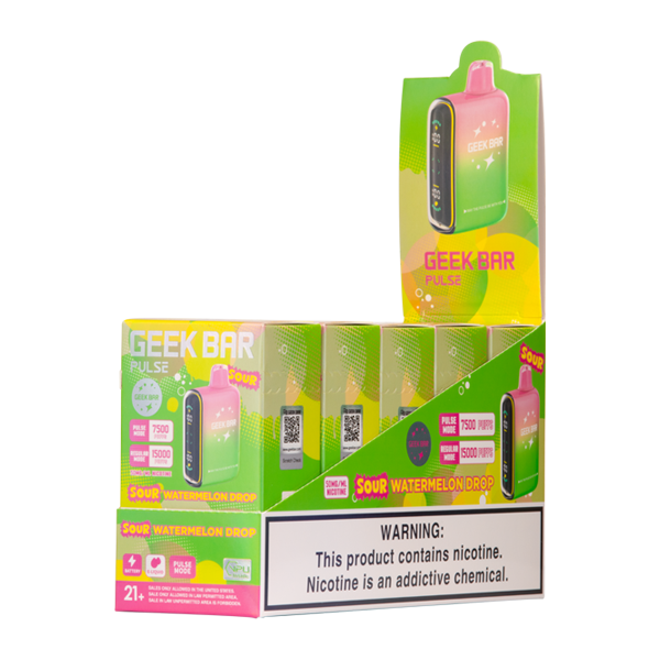 5 pack of Sour Watermelon Drop Geek Bar Pulse *Sour Edition* for Wholesale