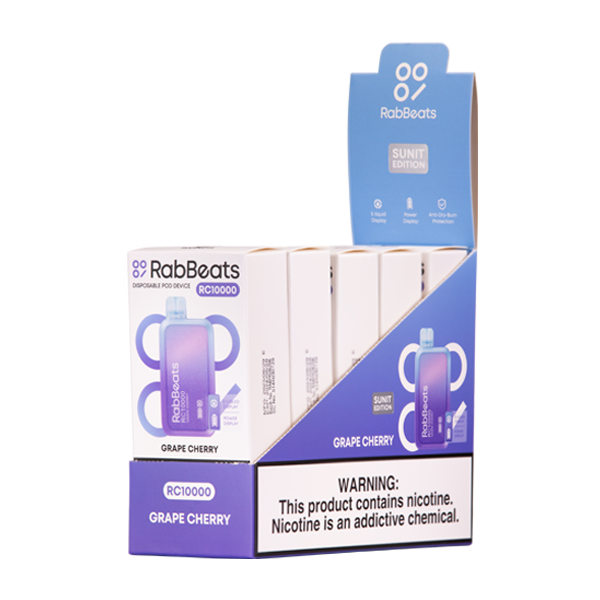 Grape Cherry Rabbeats RC10000 Vape 5-Pack for Wholesale