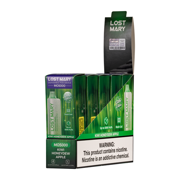 Kiwi Honeydew Apple Lost Mary MO5000 (Glitter Edition) 5-Pack for Wholesale