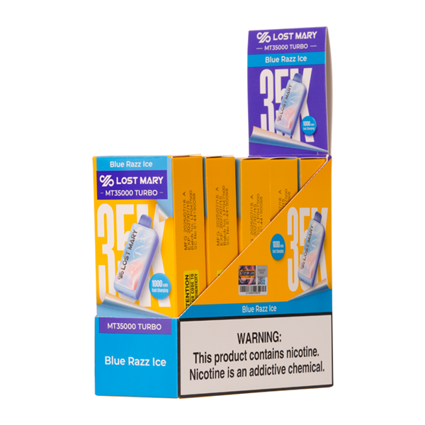 5 pack of Blue Razz Ice LOST MARY MT35000 TURBO for Wholesale