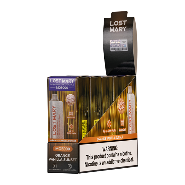Orange Vanilla Sunset Lost Mary MO5000 (Glitter Edition) 5-Pack for Wholesale