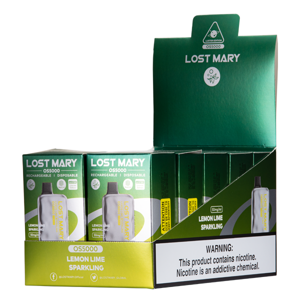 Lemon Lime Sparkling Lost Mary OS5000 Luster Wholesale MiPod Wholesale