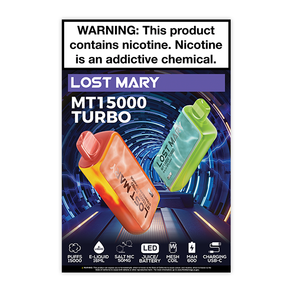 Lost Mary MT15000 Turbo Poster Lost Mary MT15000 Turbo Poster