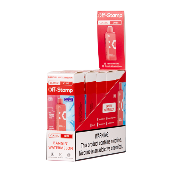 5 Pack of Bangin' Watermelon Off Stamp Classic Cube Vape