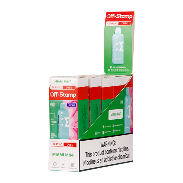 5 Pack of Miami Mint Off Stamp Classic Cube Vape