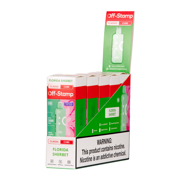 5 Pack of Florida Sherbet Off Stamp Classic Cube Vape