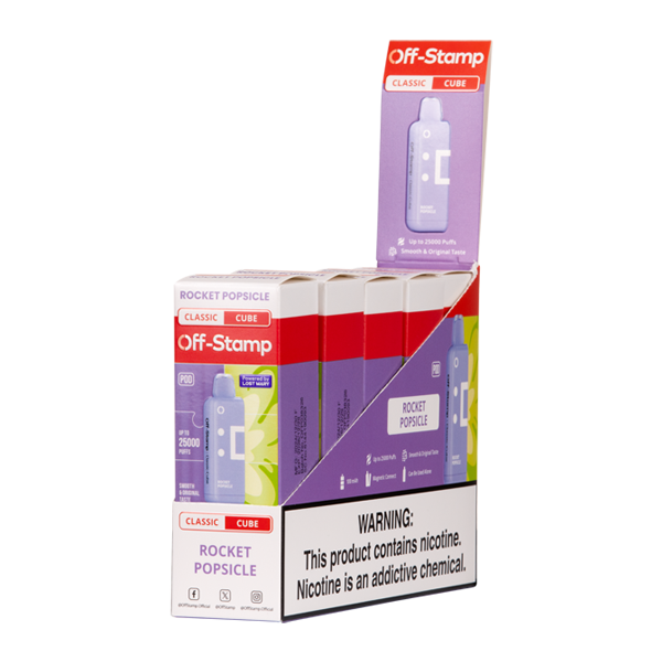 5 Pack of Rocket Popsicle Off Stamp Classic Cube Vape