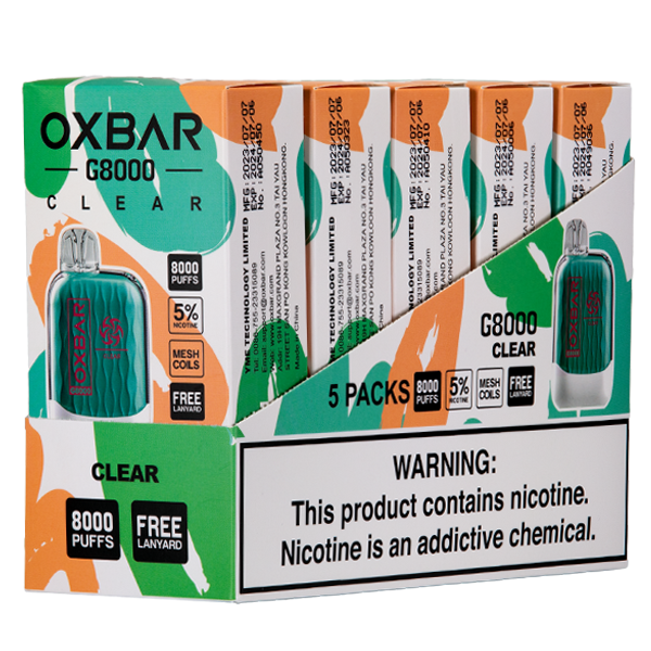 Oxbar G8000 Clear Wholesale Vape 5-Pack