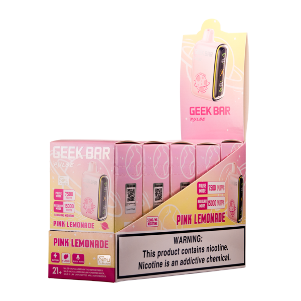 Pink Lemonade Geek Bar Pulse Wholesale Vapes 5-Pack