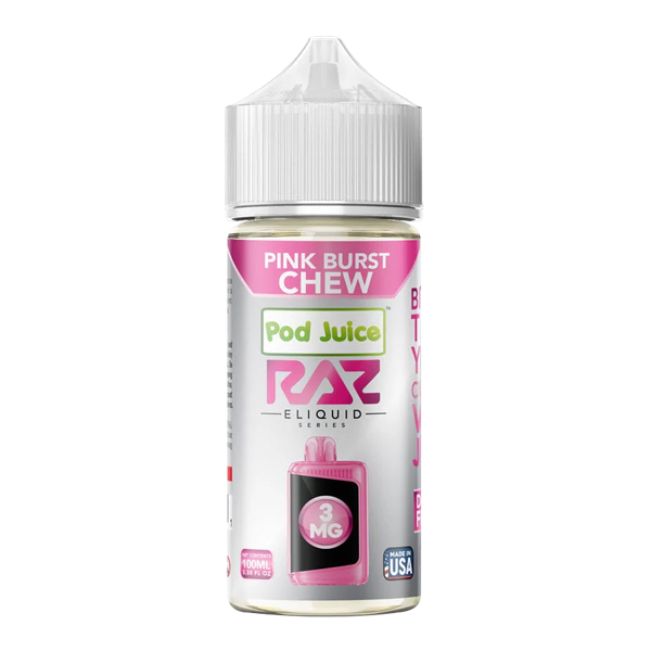 Pink Burst Chew RAZ X POD JUICE 100ml for Wholesale