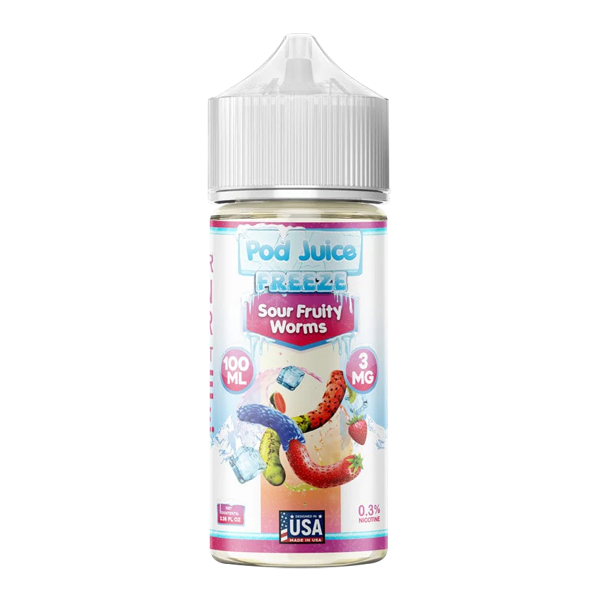 Sour Fruity Worms Freeze POD JUICE 100ml for Wholesale