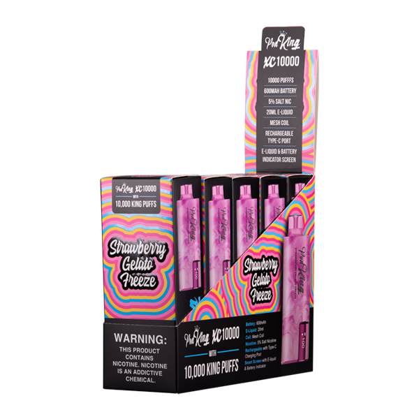 Strawberry Gelato Freeze Pod King XC10000 Wholesale Vapes MiPod