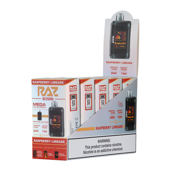 Raspberry Limeade RAZ DC25000 Vape 5-Pack For Wholesale