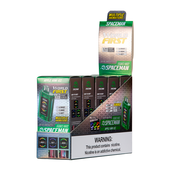 Apple Kiwi Ice Spaceman Prism 20k Vape 5-Pack for Wholesale