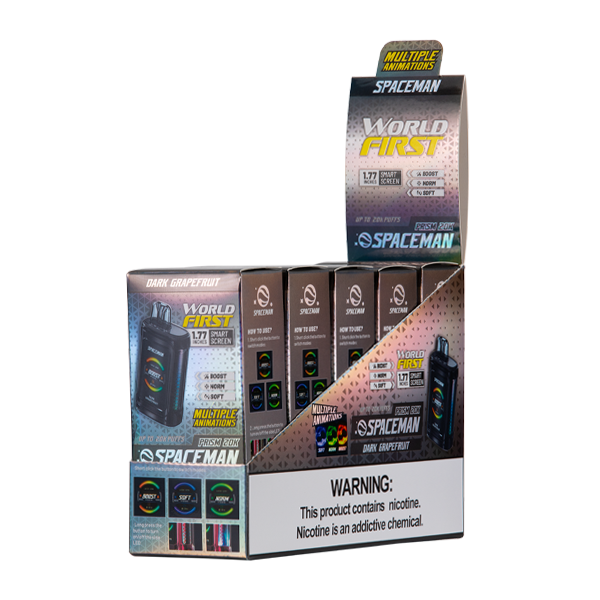 Dark Grapefruit Spaceman Prism 20K Vape 5-Pack for Wholesale