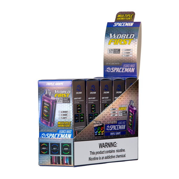 Triple Grape Spaceman Prism 20K Vape 5-Pack for Wholesale
