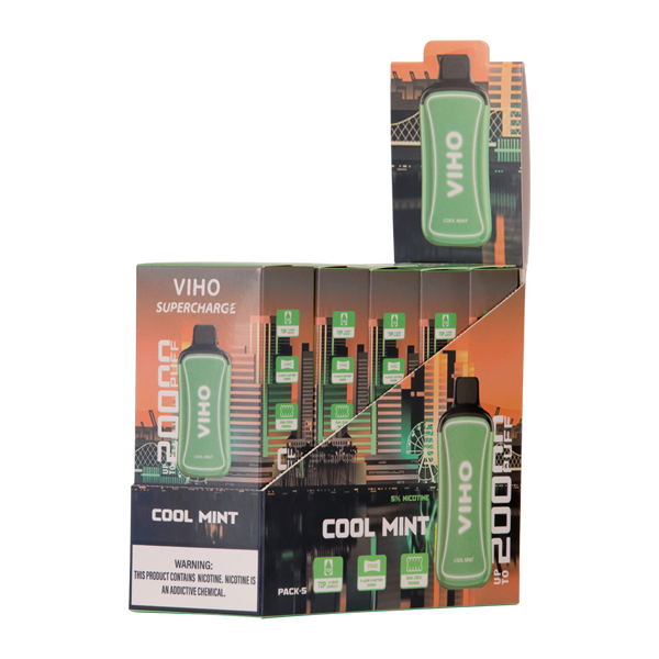 Cool Mint Viho Supercharge Wholesale Vapes 5-Pack