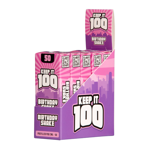 5 pack of Birthday Shake Keep It 100 Zeltu X3 Pod 50 for wholesale