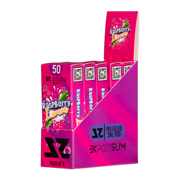 5 pack of Raspberry Lemon Zeltu X3 Pod 50 for wholesale