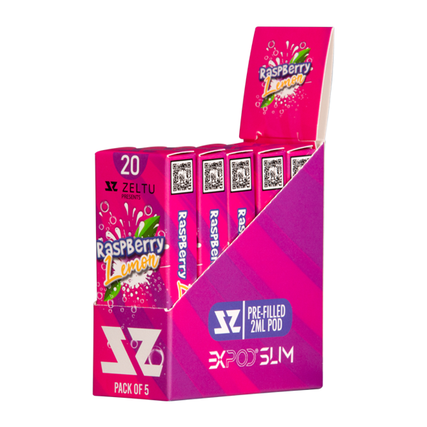 5 pack of Raspberry Lemon Zeltu X3 Pod 20 for wholesale