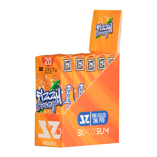 5 pack of Fizzy Orange Zeltu X3 Pod 20 for wholesale