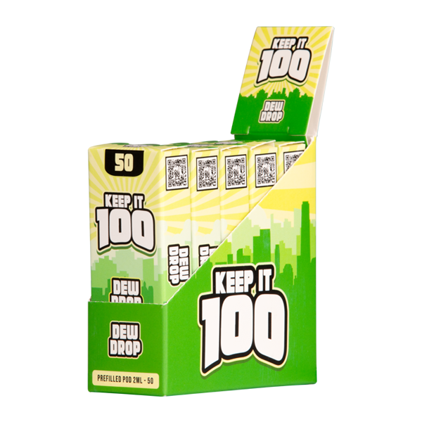 5 pack of Dew Drop Keep It 100 Zeltu X3 Pod 50 for wholesale