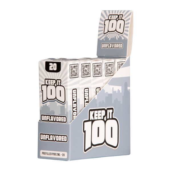 5 pack of Unflavored Keep It 100 Zeltu X3 Pod 20 for wholesale