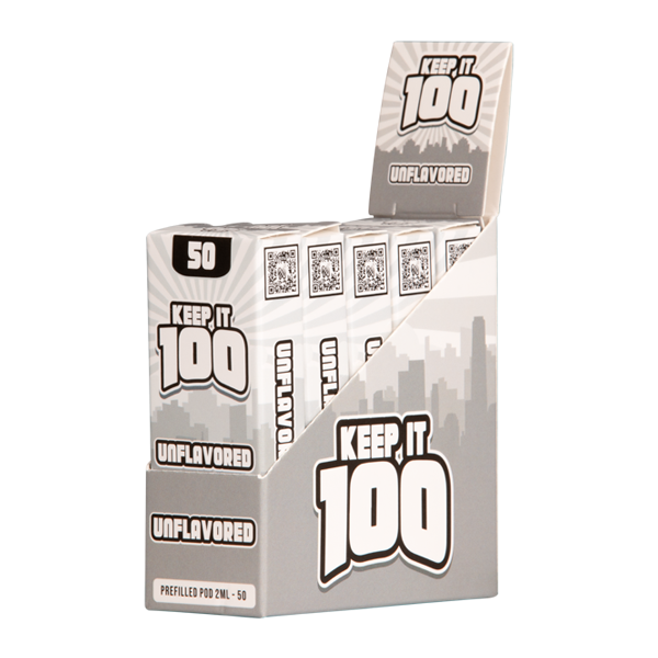 5 pack of Unflavored Keep It 100 Zeltu X3 Pod 50 for wholesale