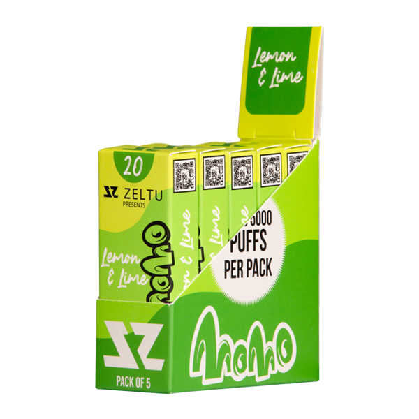 5 pack of Lemon Lime Momo Zeltu X3 Pod 20 for wholesale