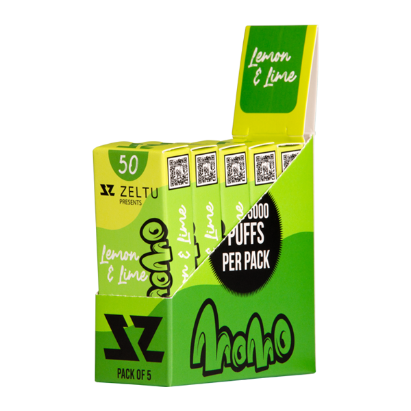 5 pack of Lemon Lime Momo Zeltu X3 Pod 50 for wholesale