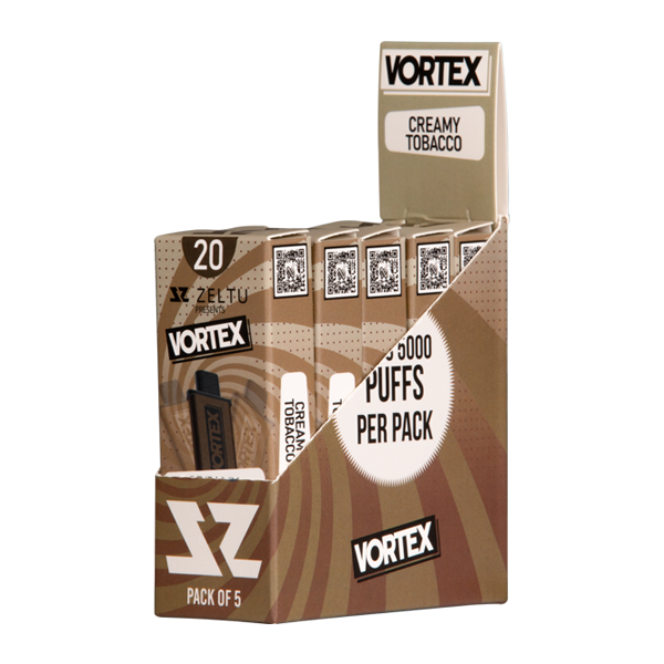 5 pack of Creamy Tobacco Vortex Zeltu X3 Pod 20 for wholesale