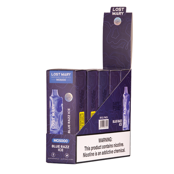 Blue Razz Ice  Lost Mary MO5000 Disposable Vape for Wholesale 5-Pack