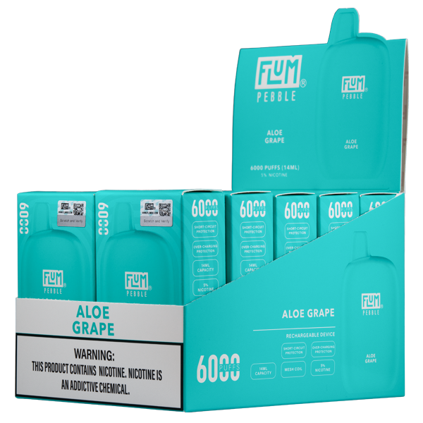 50000 Puffs Aloe Grape Flum Pebble Vape  Mi-One Brands Flum Ut Disposable  Vape Australia