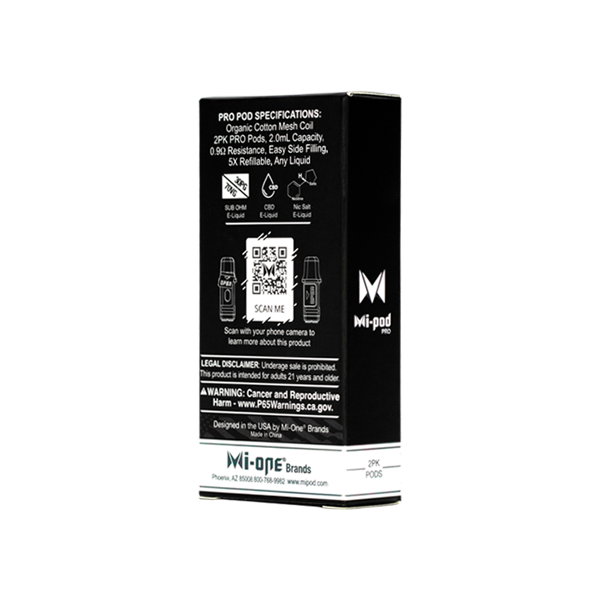 Upgraded replacement pods for the Mi-Pod PRO Starter kit, designed for vaping nic salts