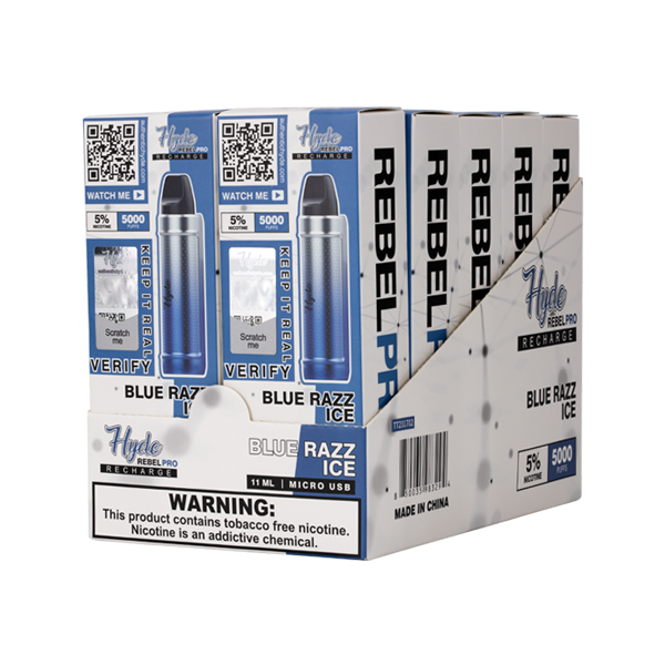 Blue Razz Ice Hyde Rebel Pro Vape 10-Pack